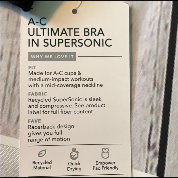NWT Athleta Ultimate bra in Supersonic A-C Black - Picture 4 of 5